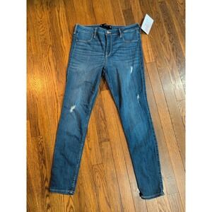 NWT Hollister Womens Adv. Stretch Hi Rise Skinny Jean Legging 15R Distressed